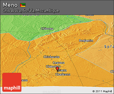 Political Panoramic Map of Meno