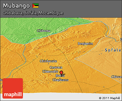 Political Panoramic Map of Mubango