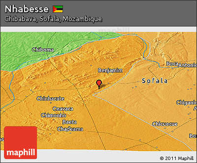 Political Panoramic Map of Nhabesse