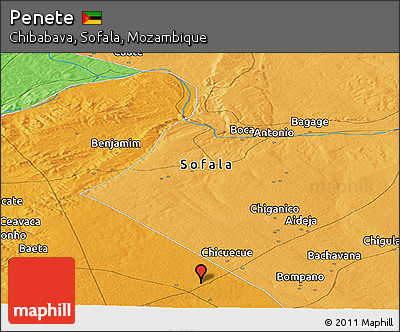 Political Panoramic Map of Penete