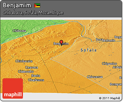 Political Panoramic Map of Benjamim