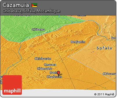Political Panoramic Map of Cazamuia