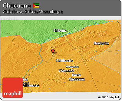 Political Panoramic Map of Chucuane