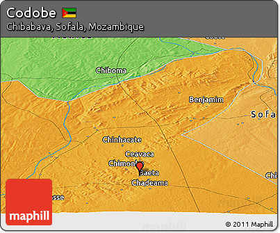 Political Panoramic Map of Codobe