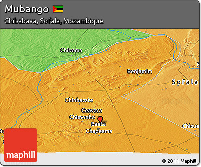 Political Panoramic Map of Mubango