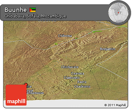 Satellite Panoramic Map of Buunhe
