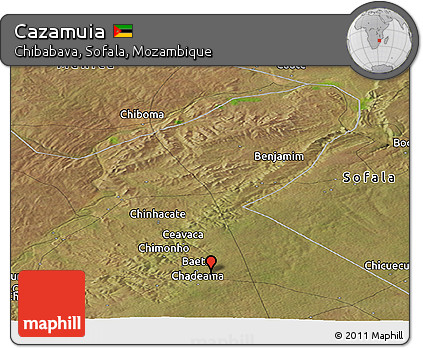 Satellite Panoramic Map of Cazamuia