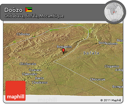 Satellite Panoramic Map of Doôzo