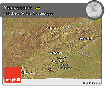 Satellite Panoramic Map of Manguazene