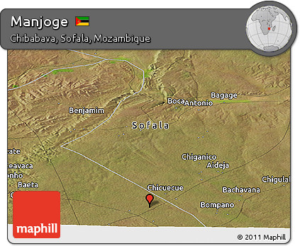 Satellite Panoramic Map of Manjoge