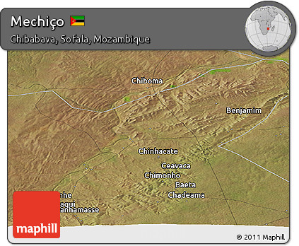 Satellite Panoramic Map of Mechiço