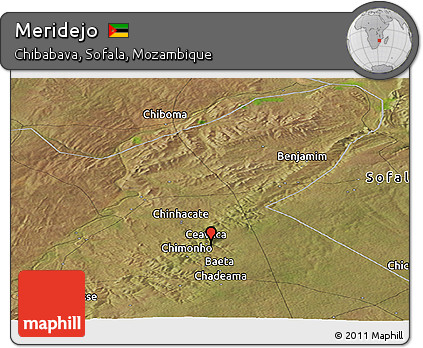 Satellite Panoramic Map of Meridejo