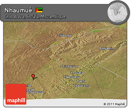 Satellite Panoramic Map of Nhaumué