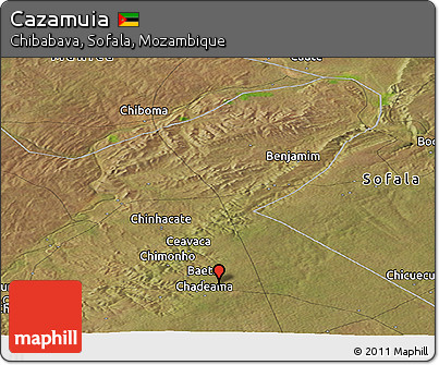 Satellite Panoramic Map of Cazamuia