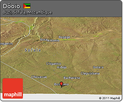 Satellite Panoramic Map of Dóoio