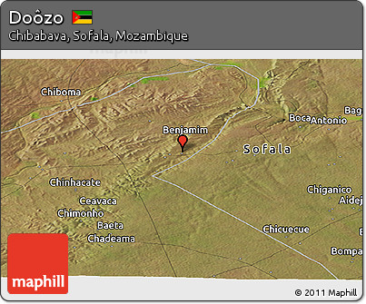 Satellite Panoramic Map of Doôzo