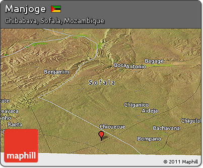 Satellite Panoramic Map of Manjoge