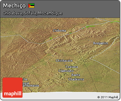 Satellite Panoramic Map of Mechiço