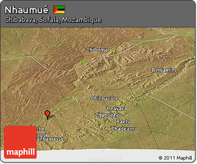 Satellite Panoramic Map of Nhaumué