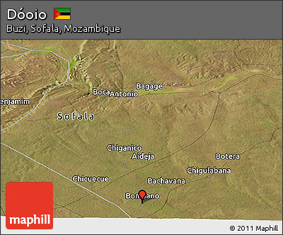 Satellite Panoramic Map of Dóoio