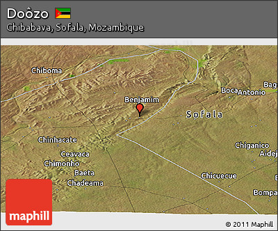 Satellite Panoramic Map of Doôzo