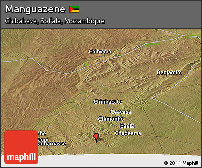 Satellite Panoramic Map of Manguazene