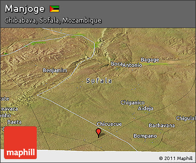 Satellite Panoramic Map of Manjoge