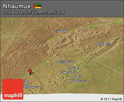 Satellite Panoramic Map of Nhaumué