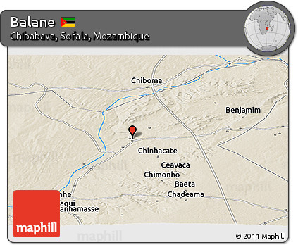Shaded Relief Panoramic Map of Balane