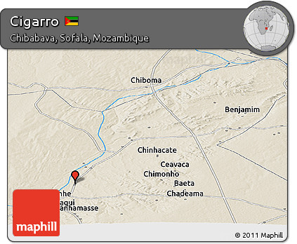Shaded Relief Panoramic Map of Cigarro
