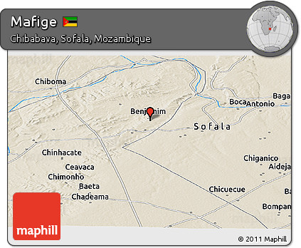 Shaded Relief Panoramic Map of Mafige