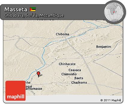 Shaded Relief Panoramic Map of Masseta
