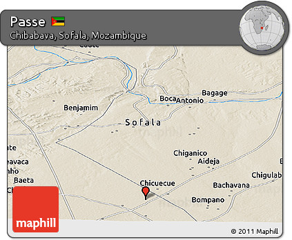 Shaded Relief Panoramic Map of Passe
