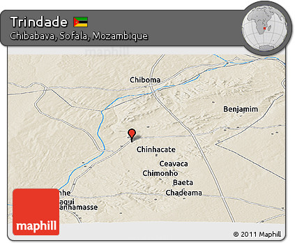 Shaded Relief Panoramic Map of Trindade