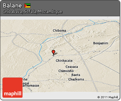 Shaded Relief Panoramic Map of Balane