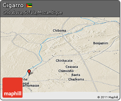 Shaded Relief Panoramic Map of Cigarro