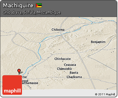 Shaded Relief Panoramic Map of Machiquire