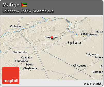 Shaded Relief Panoramic Map of Mafige