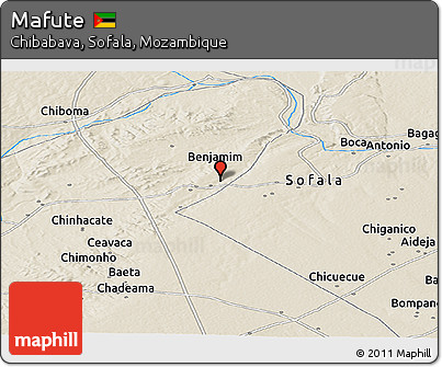 Shaded Relief Panoramic Map of Mafute