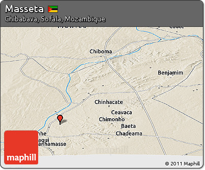 Shaded Relief Panoramic Map of Masseta