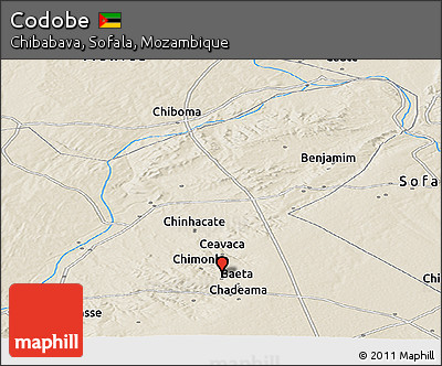 Shaded Relief Panoramic Map of Codobe