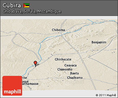 Shaded Relief Panoramic Map of Cubira
