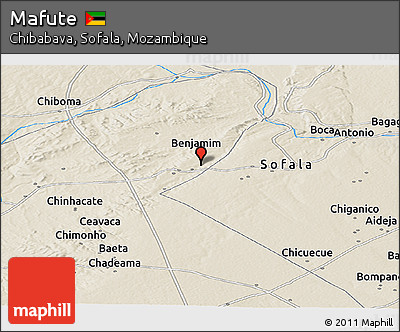 Shaded Relief Panoramic Map of Mafute