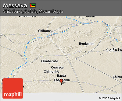 Shaded Relief Panoramic Map of Massava