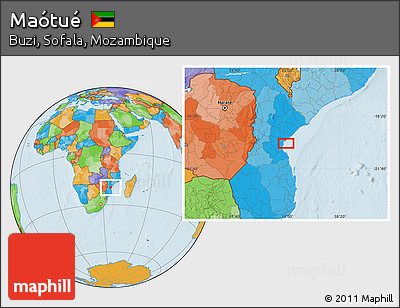 Political Location Map of Maótué