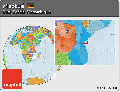 Political Location Map of Maótué