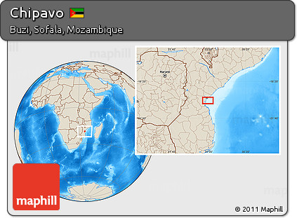 Shaded Relief Location Map of Chipavo