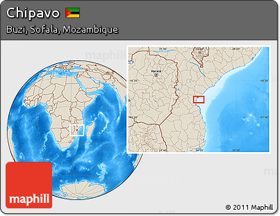 Shaded Relief Location Map of Chipavo