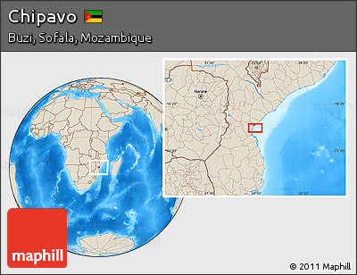 Shaded Relief Location Map of Chipavo