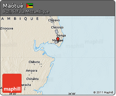 Shaded Relief Map of Maótué